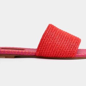 Simon Miller Women's Raffia Salerno Slide sandals in red and pink Size 41